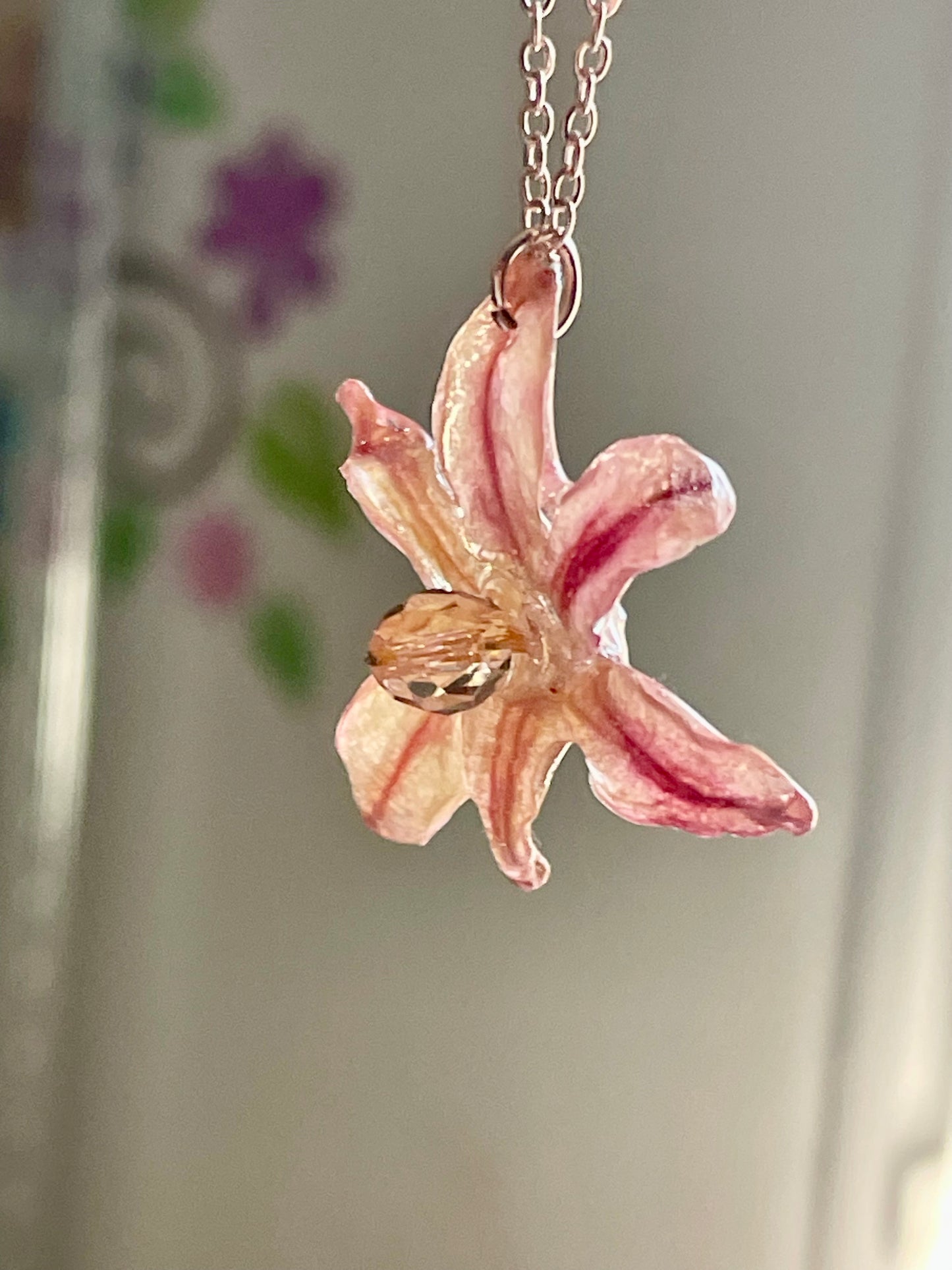 Boucles d’oreilles jacinthe rose