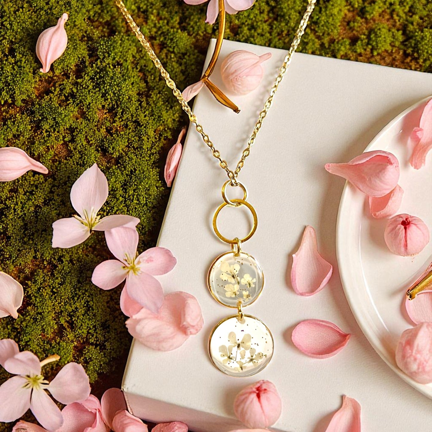 Parure bijoux Fleurs de carotte sauvage