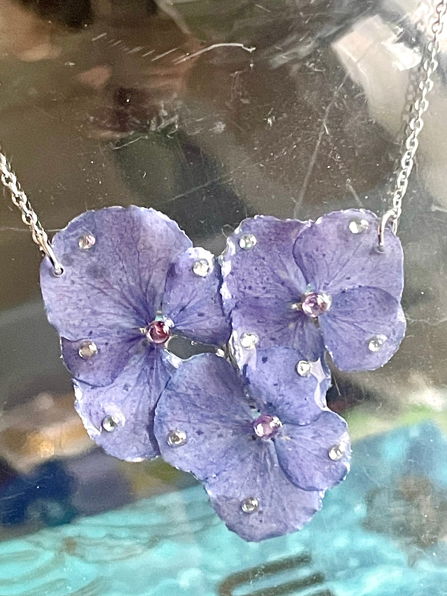Collier Hortensias bleus Fantasia ✨✨