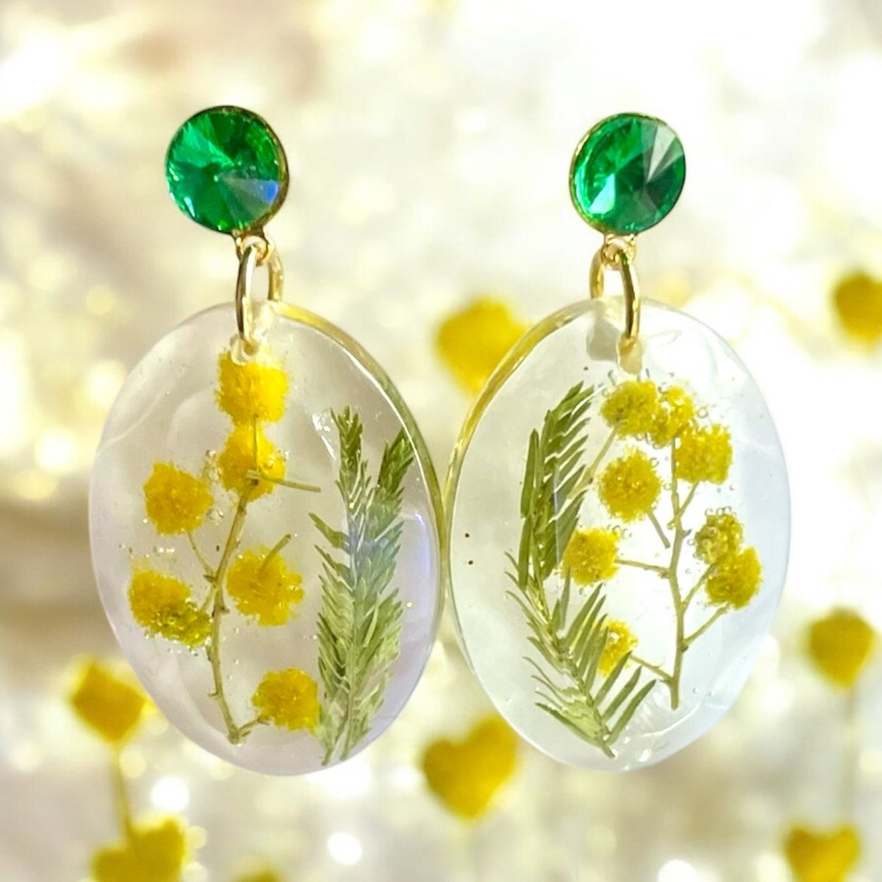Boucles d’oreilles ovales Mimosa
