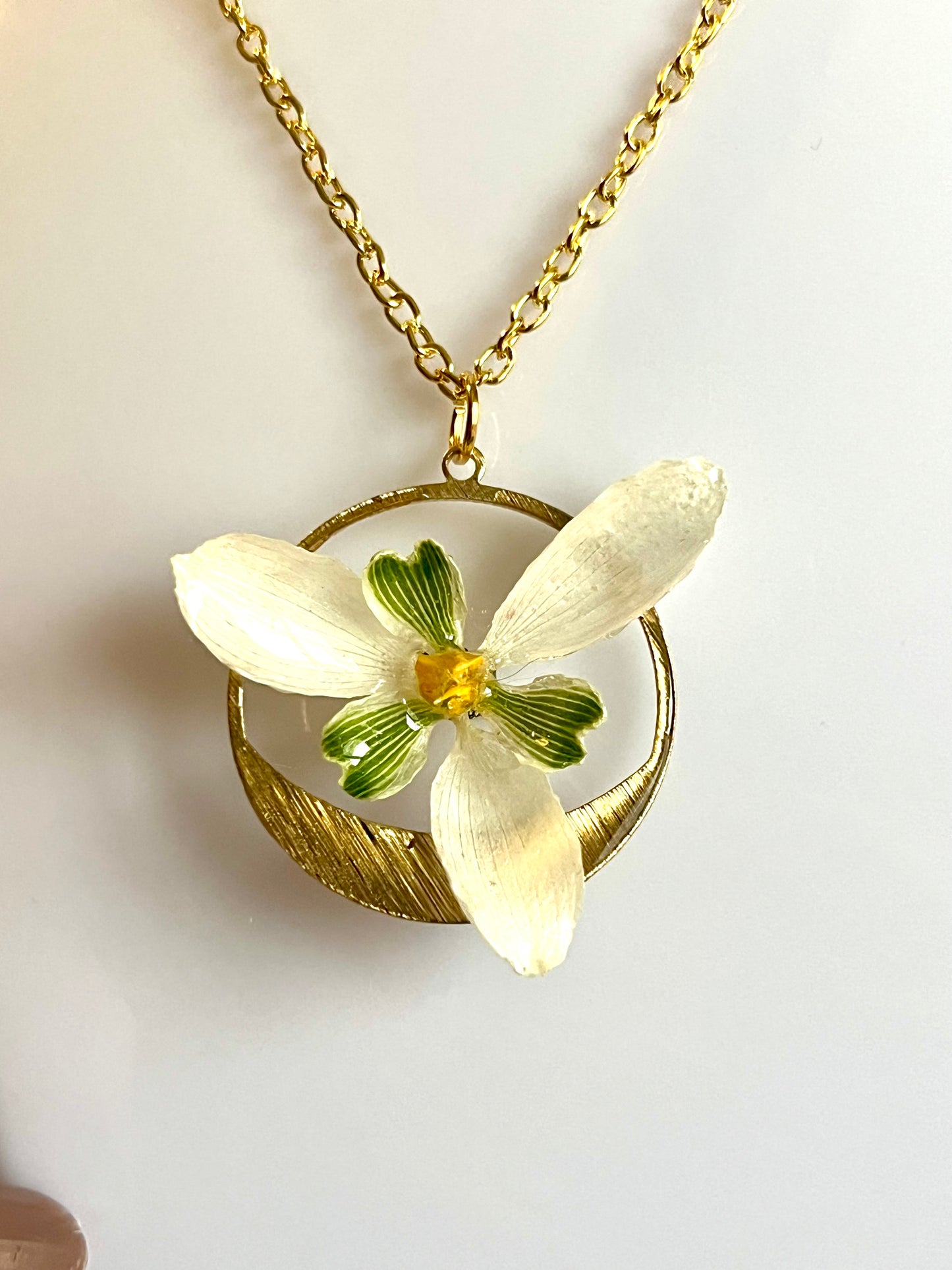 Collier fleur Perce neige