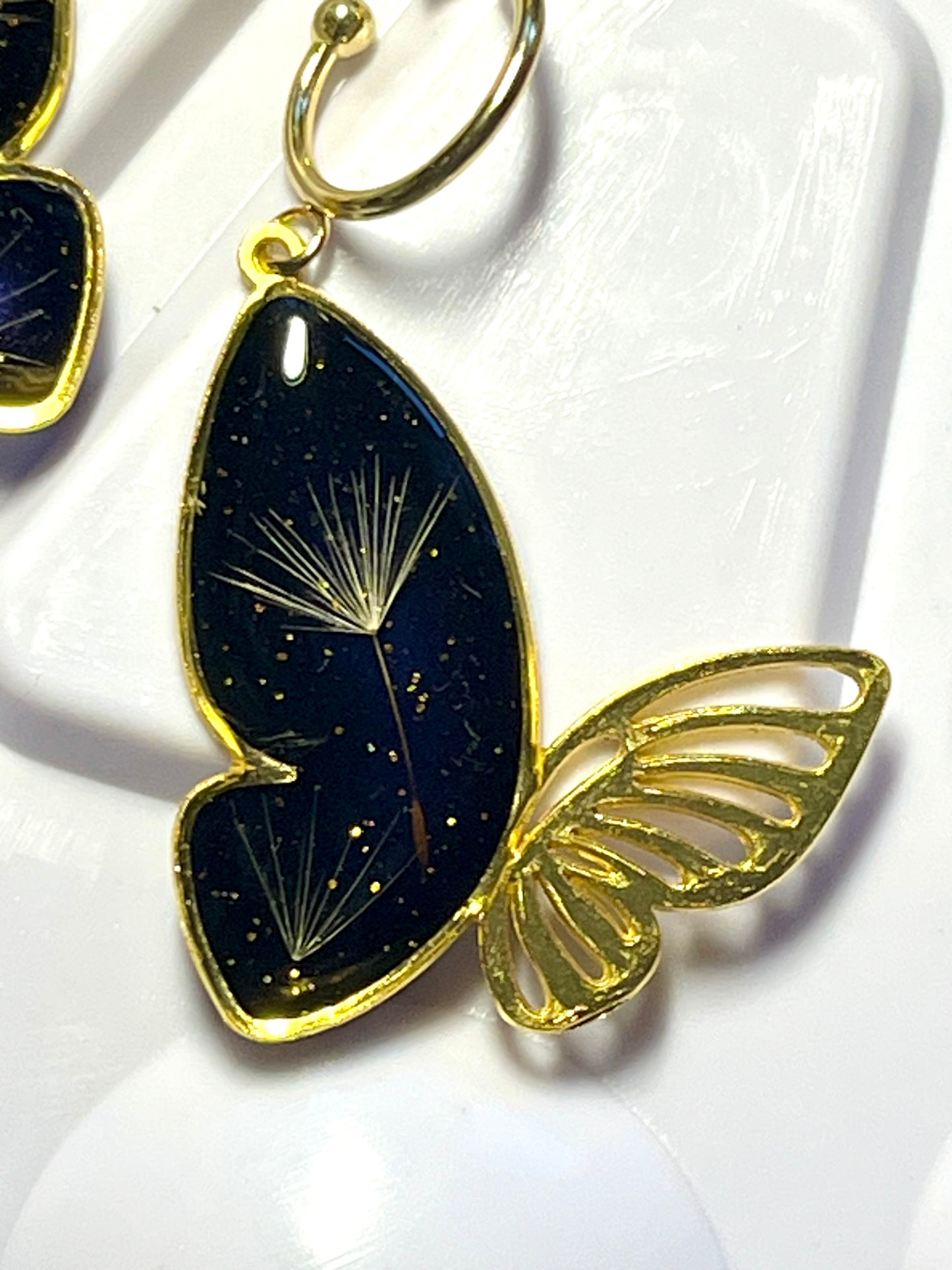 🌙 Boucles d’oreilles Papillon – Pissenlit Naturel