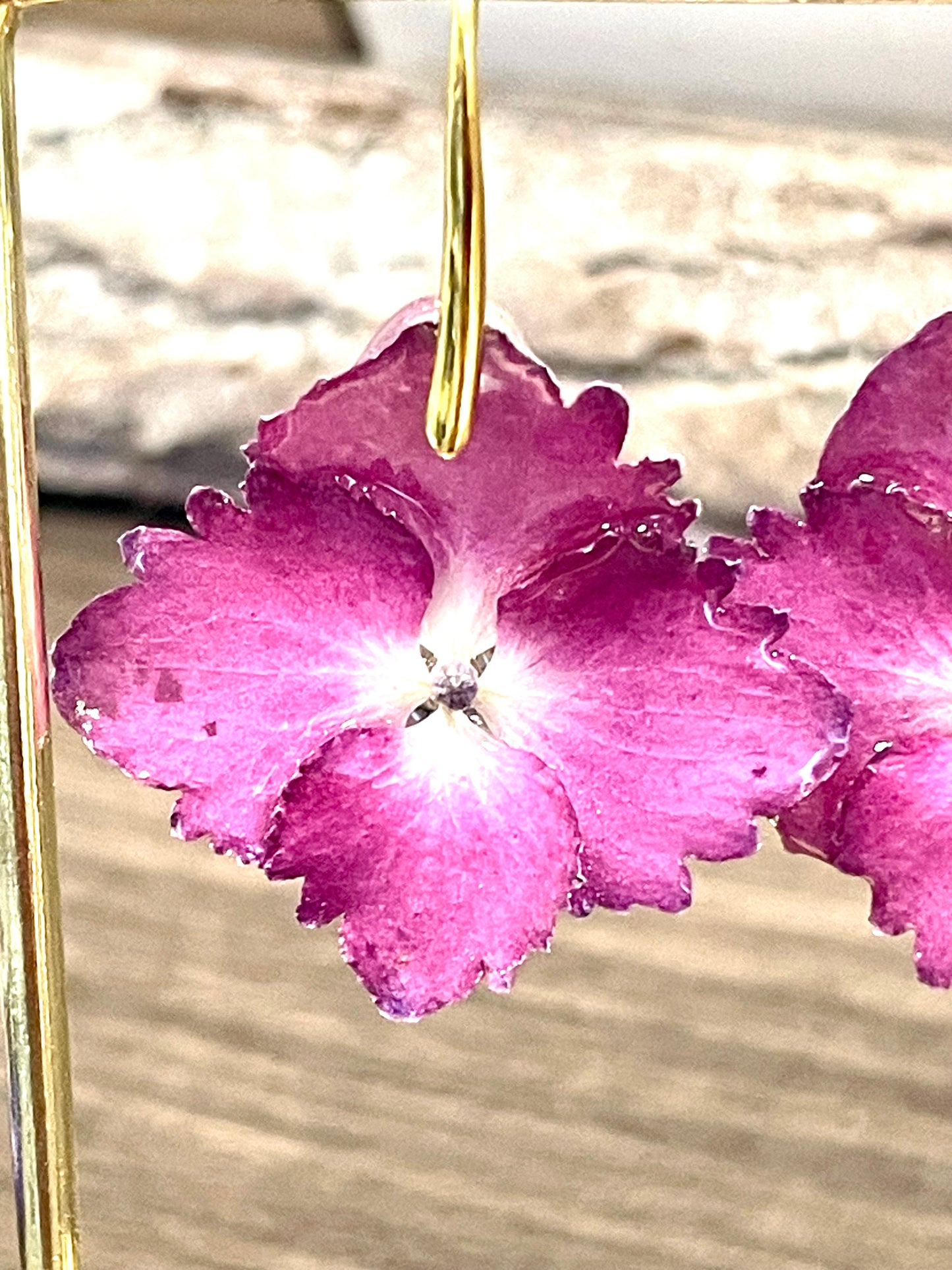 Boucles d’oreilles Hortensia rose
