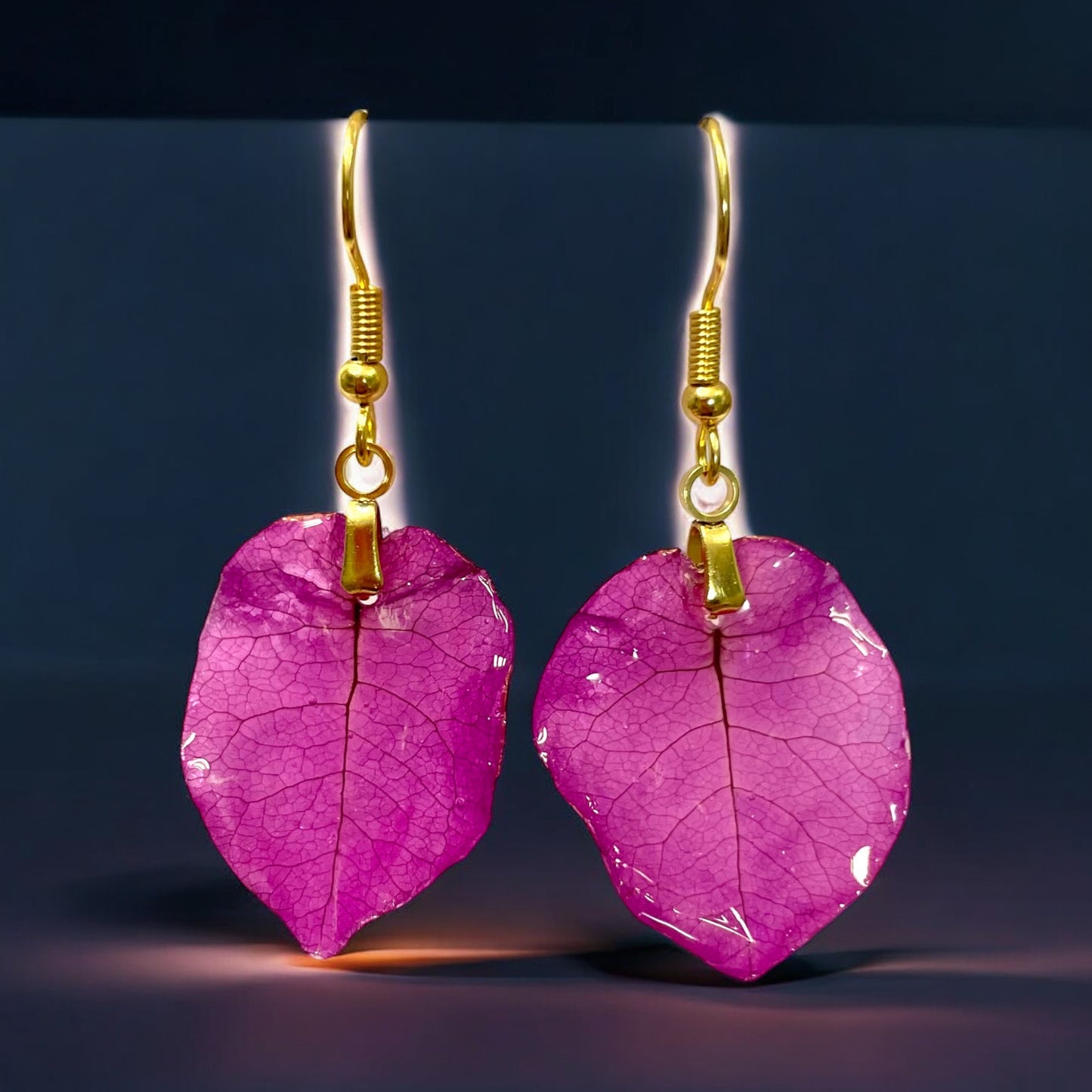 Boucles d’oreilles Feuilles Bougainvillier