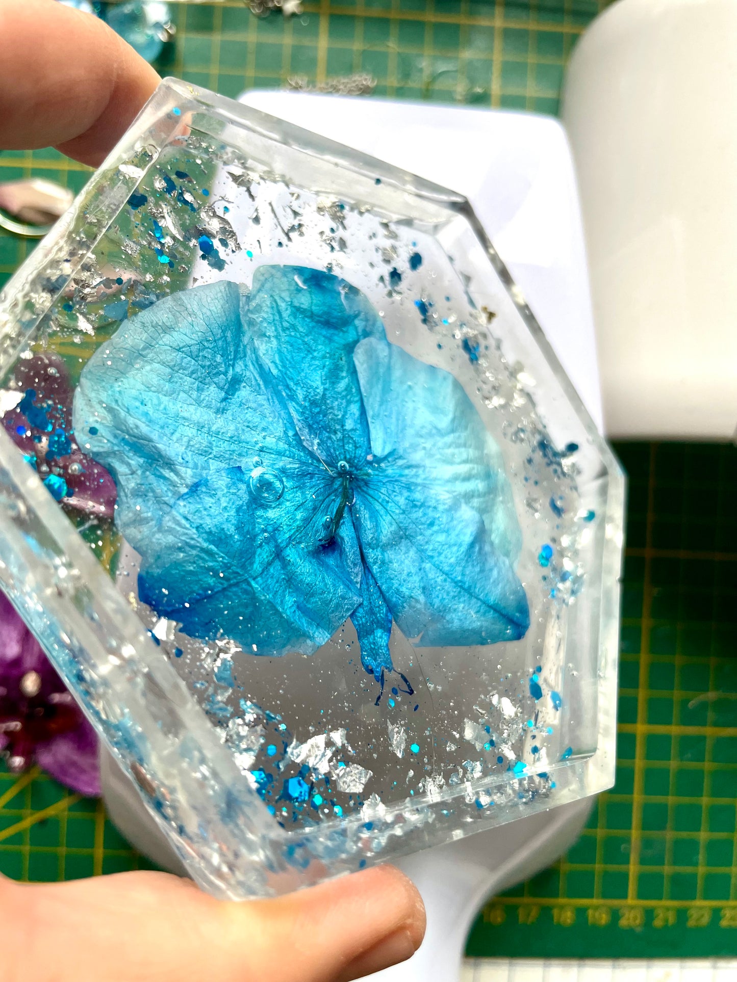 Plateau décoratif Orchidée Bleue