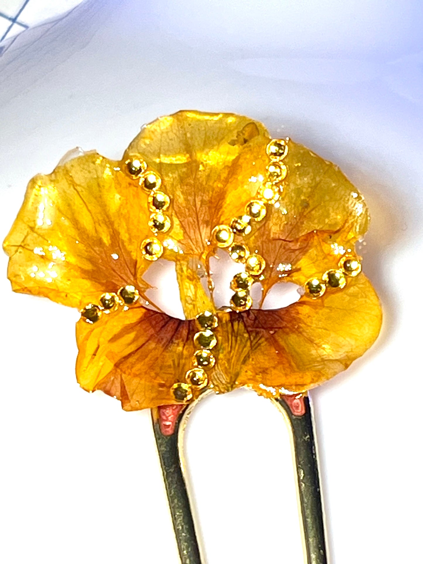 Épingle à cheveux fleur de Capucine - Aux fleurs de Chloé Épingle à cheveux fleur de Capucine Epingle à cheveux Epingle à cheveux