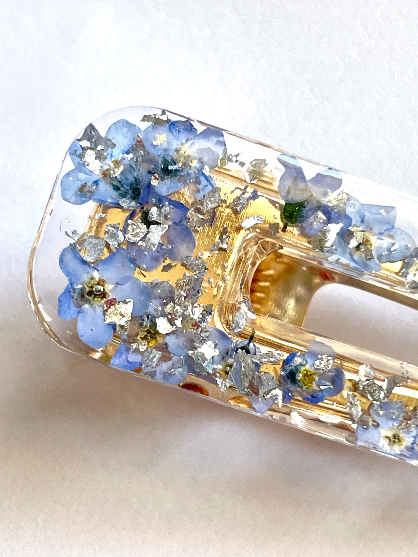 Barrette myosotis bleu