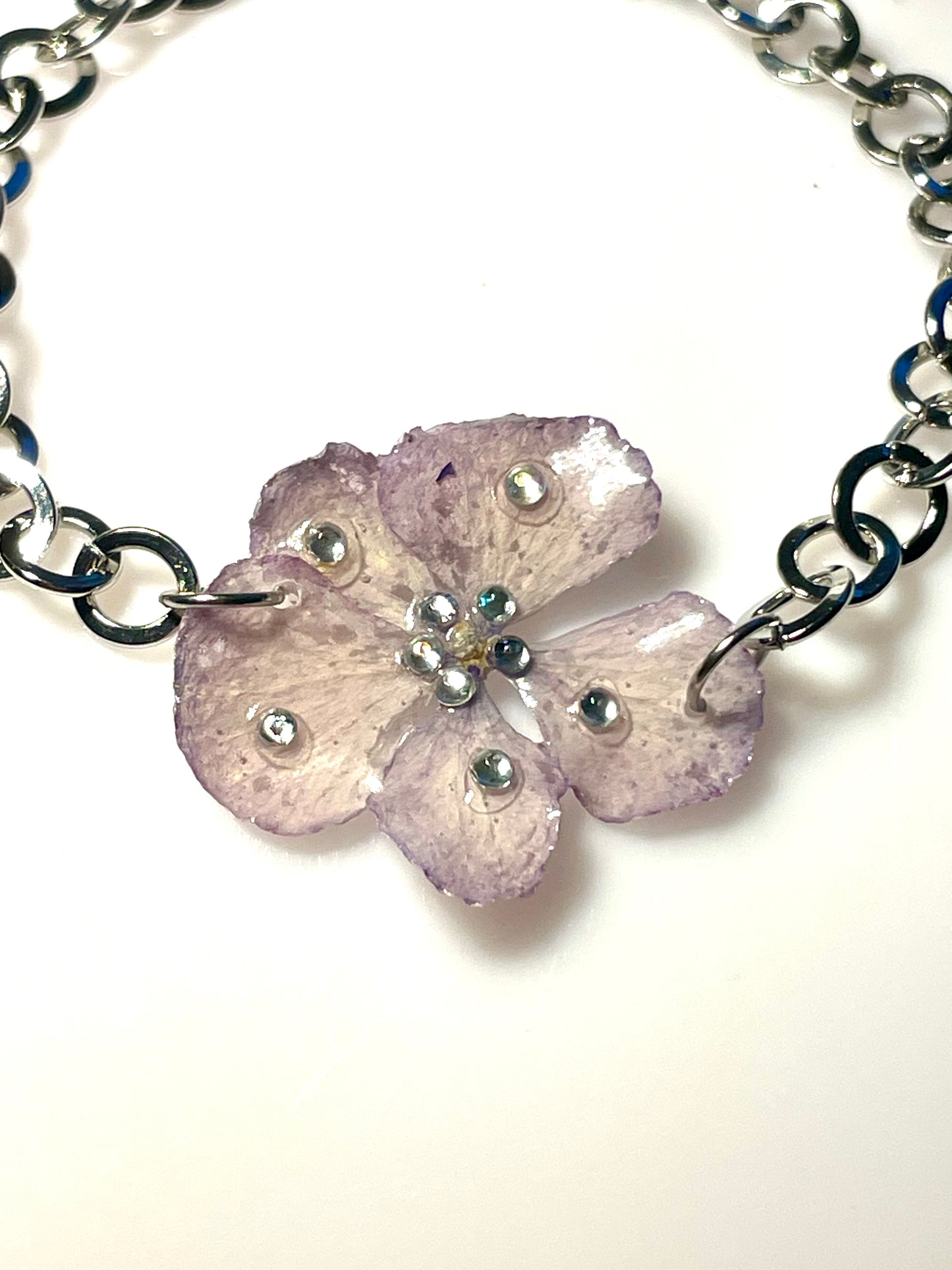 Bracelet Hortensia mauve - Aux fleurs de Chloé Bracelet Hortensia mauve Bracelet Bracelet