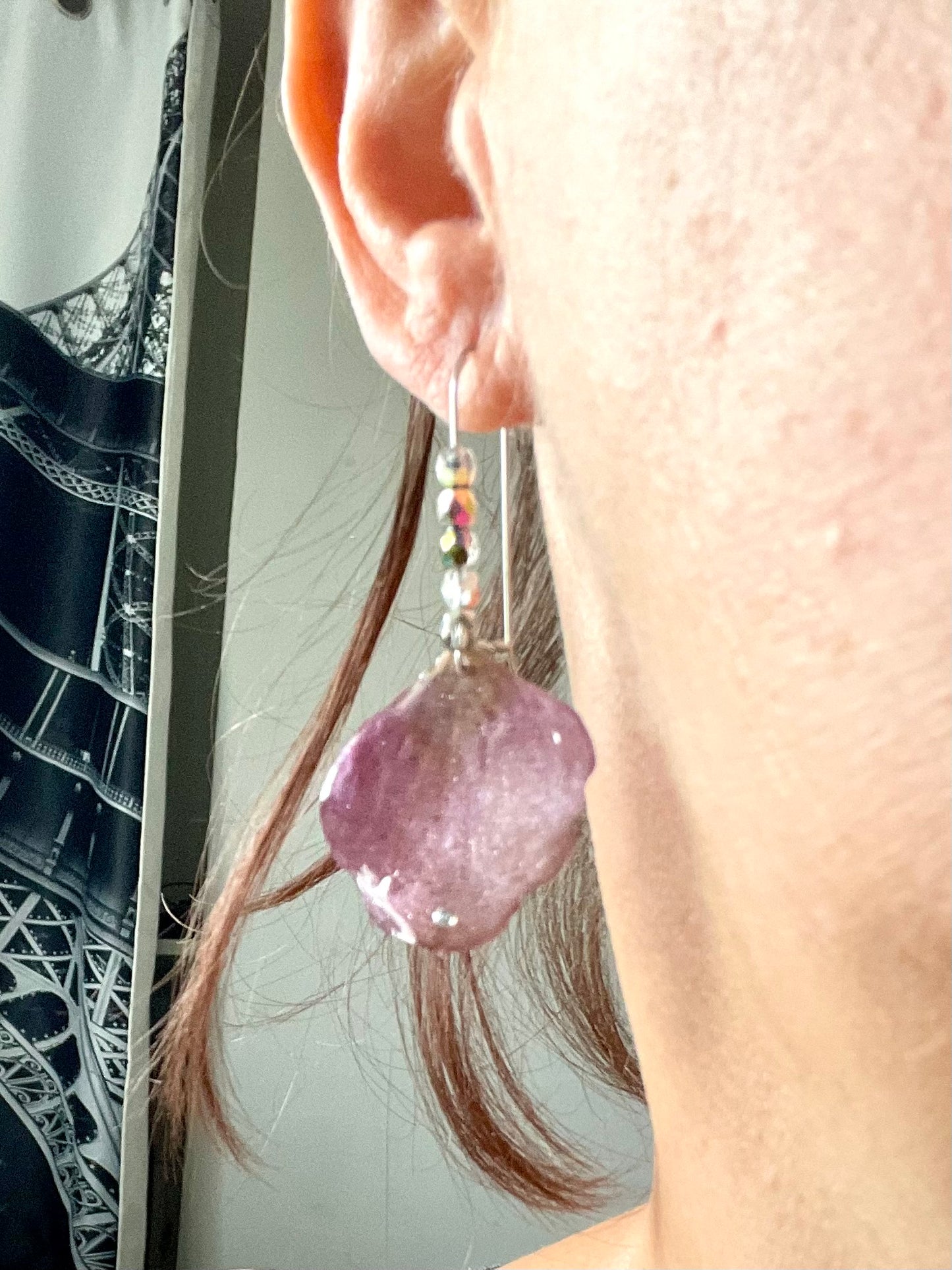 Boucles d’oreilles pétales Hellébore Fantasia