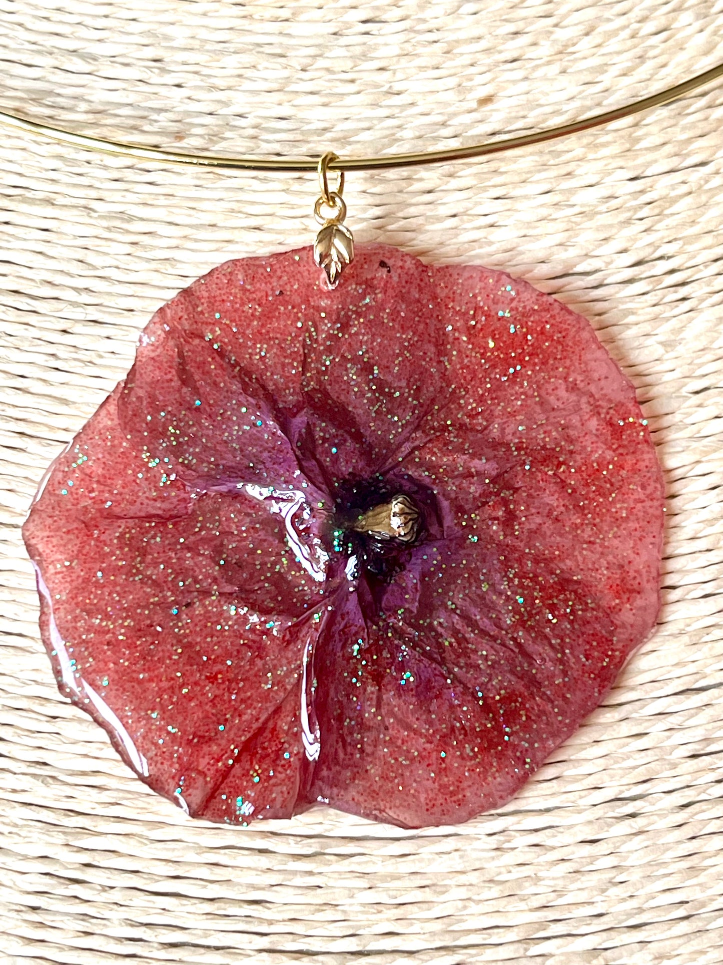 Collier Floral Coquelicot éternel
