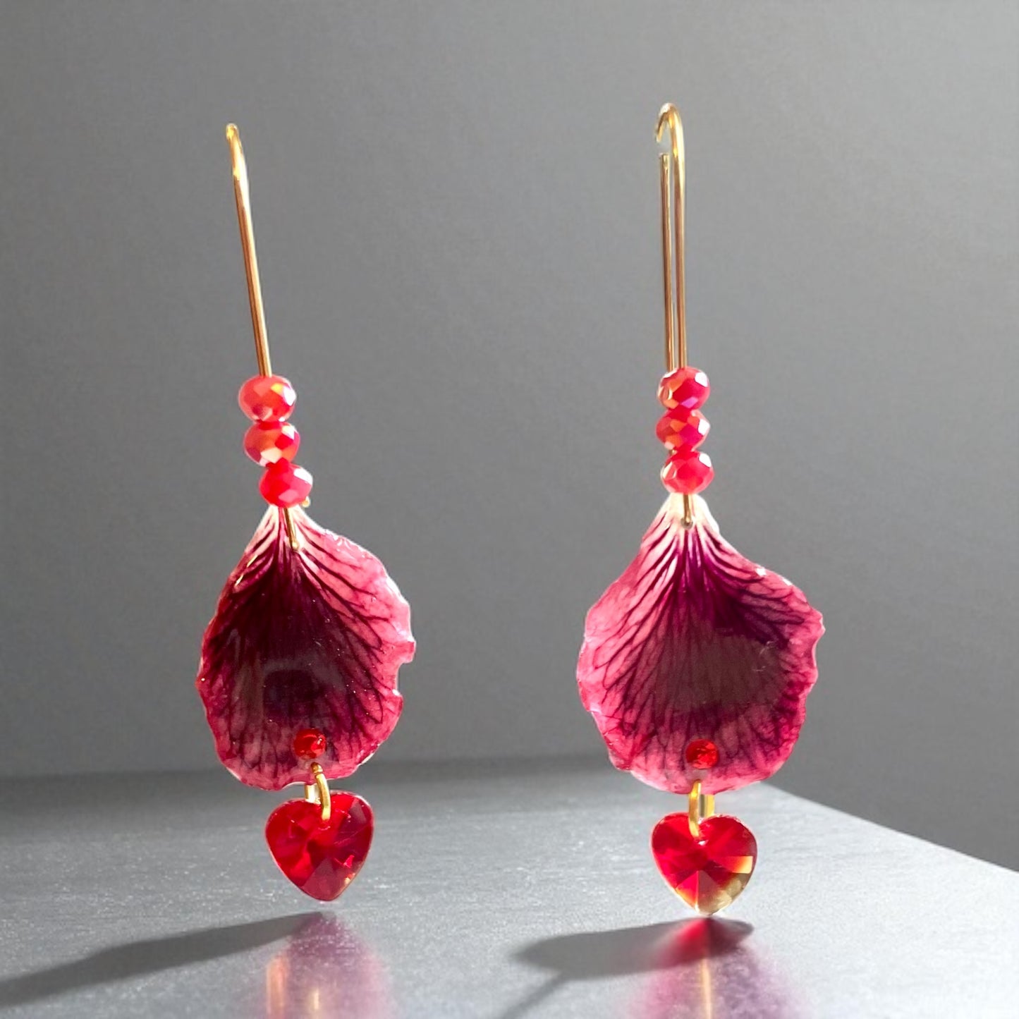 Boucles d’oreilles Pétales de Pélargonium Fantasia