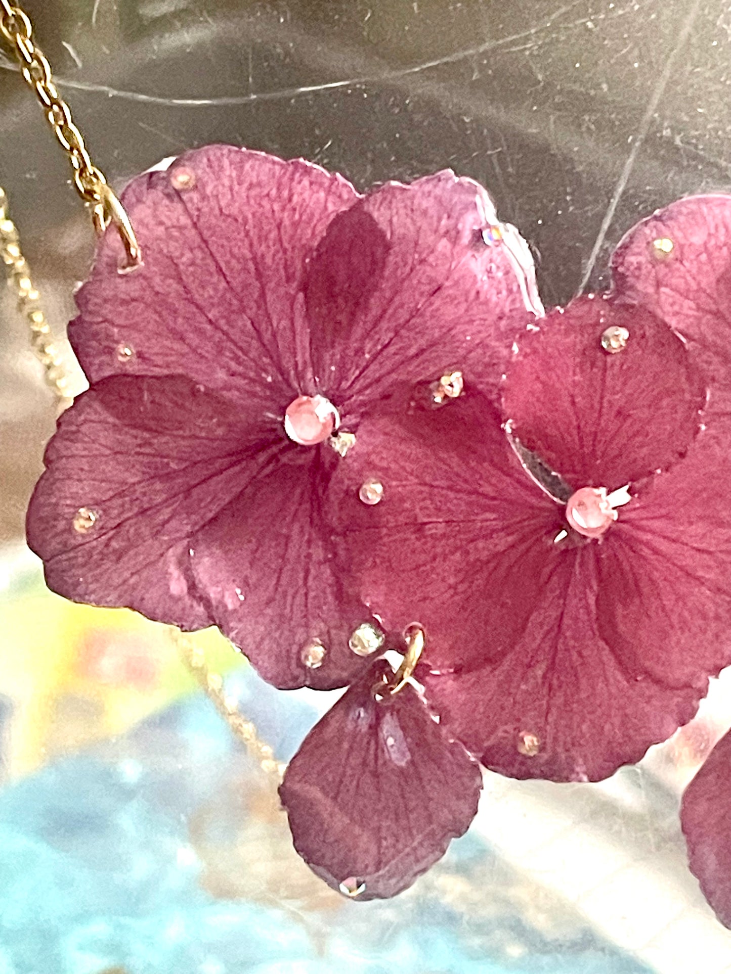 Collier Hortensias roses Fantasia ✨✨✨