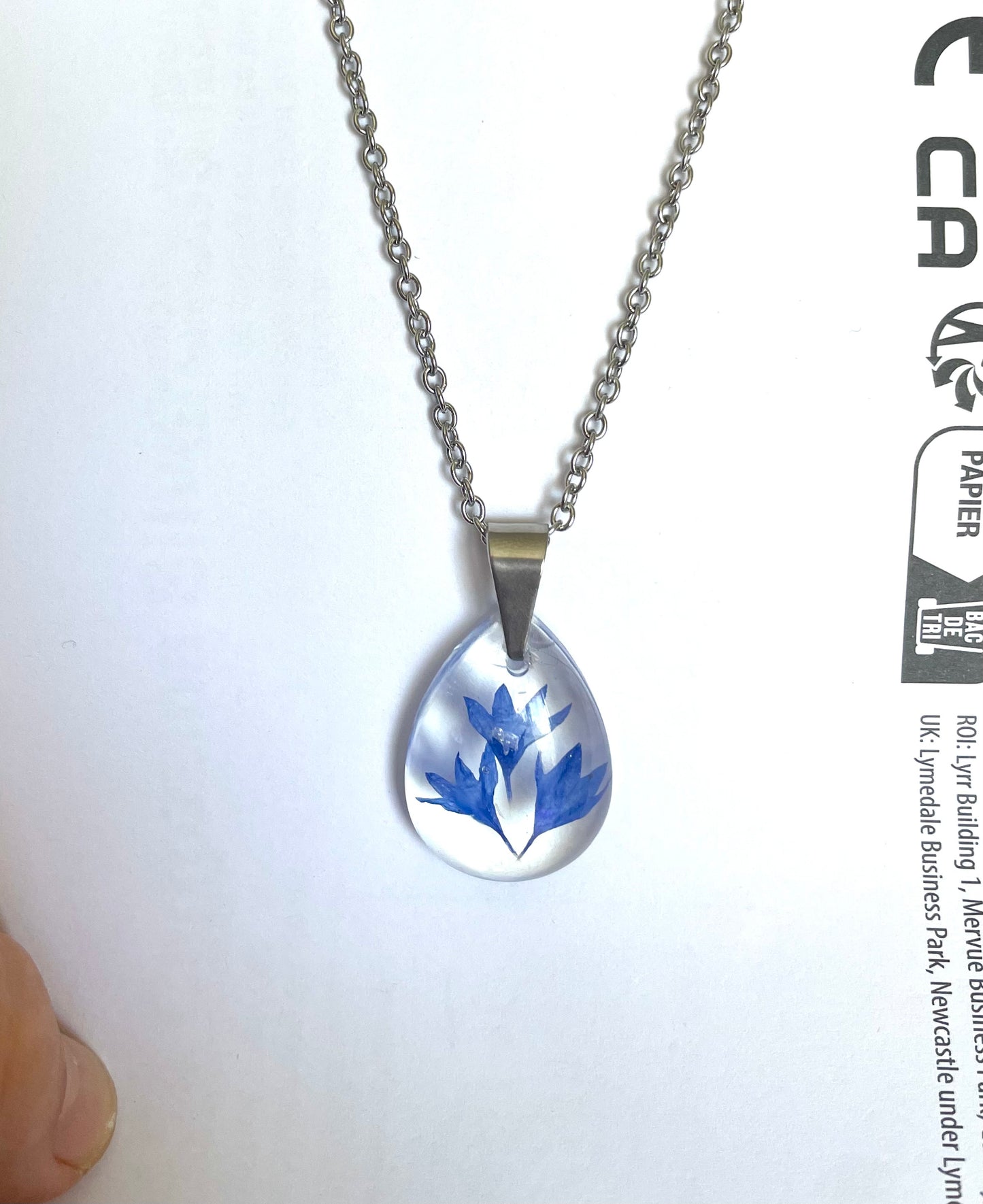 Pendentif larme de bleuet
