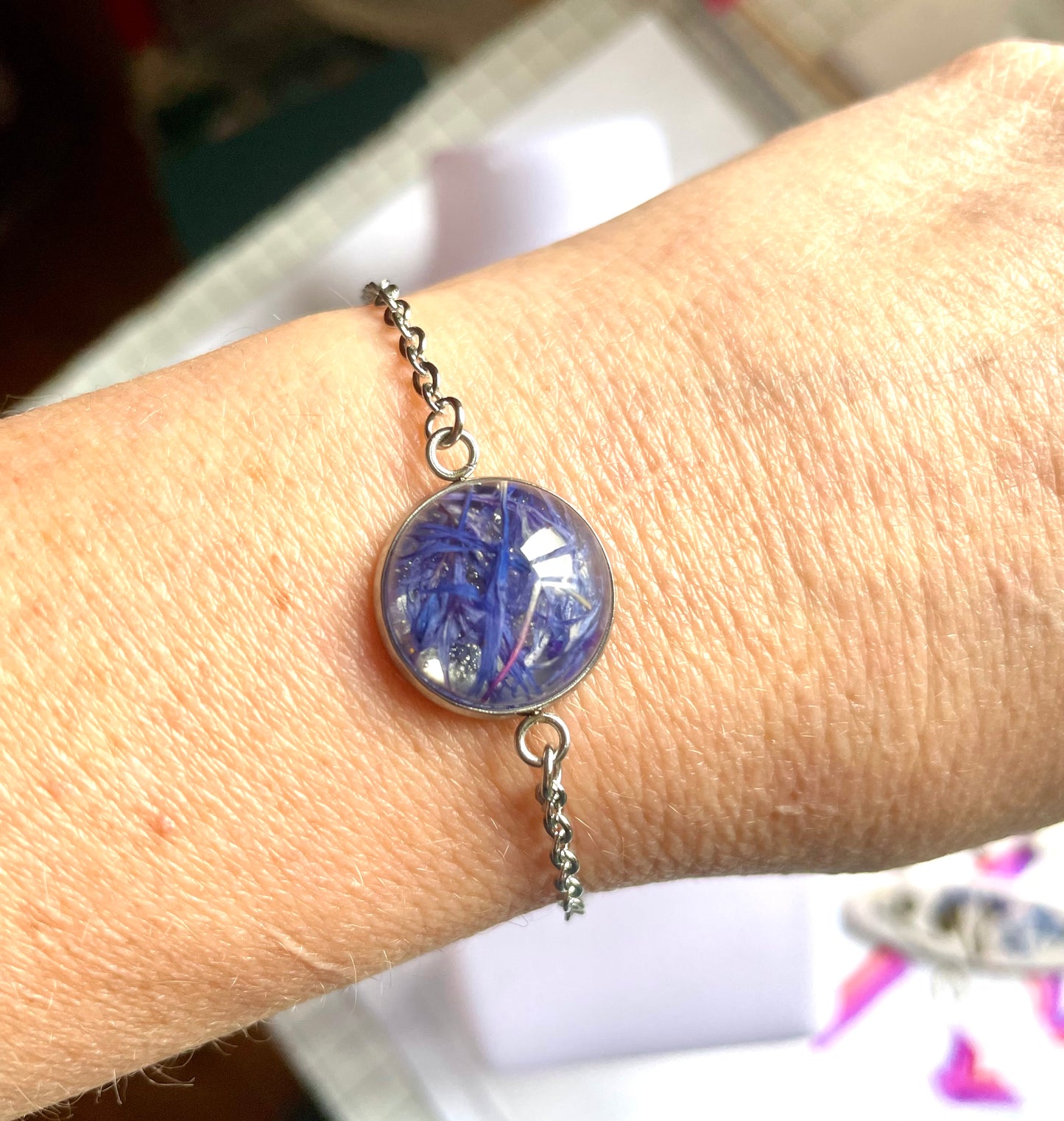 Bracelet pétales de Bleuet