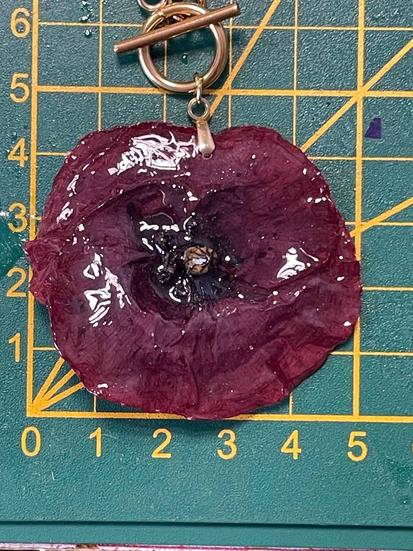 Collier grande chaînette Coquelicot