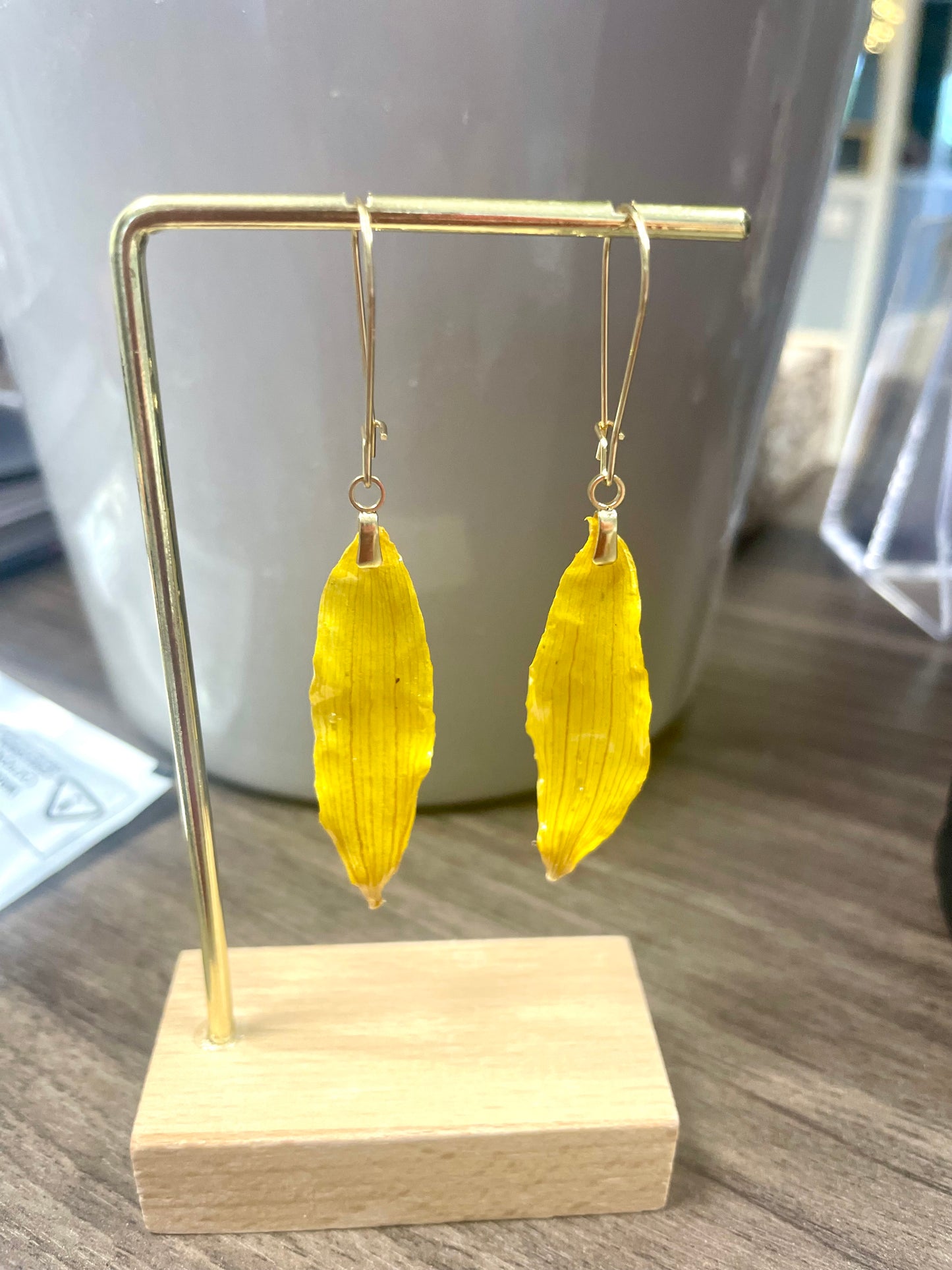 Boucles d’oreilles pétales Tournesol