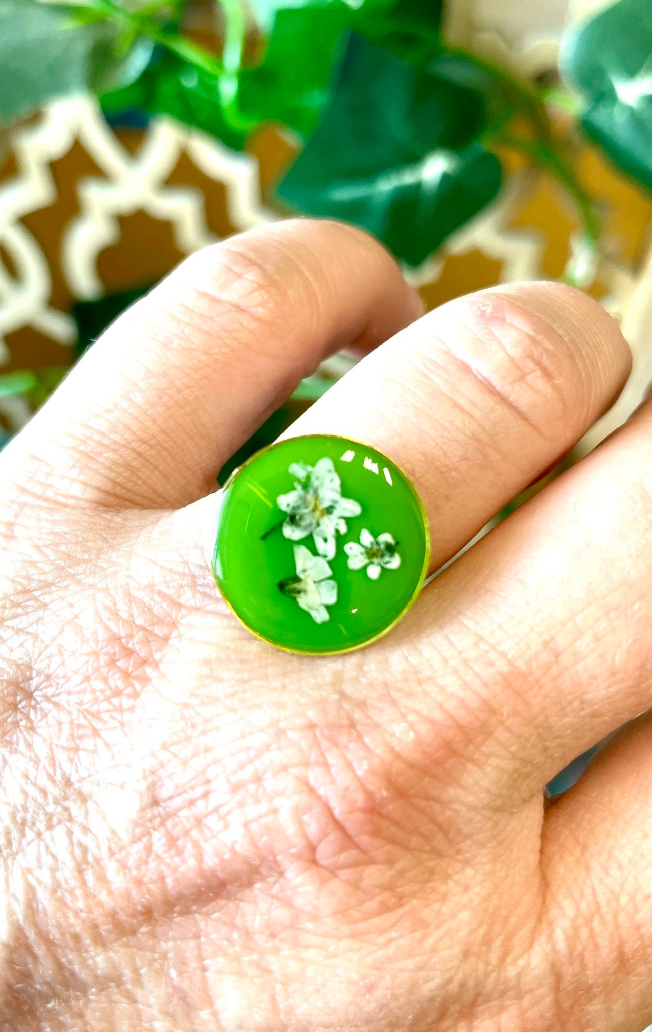 Bague verte Myosotis