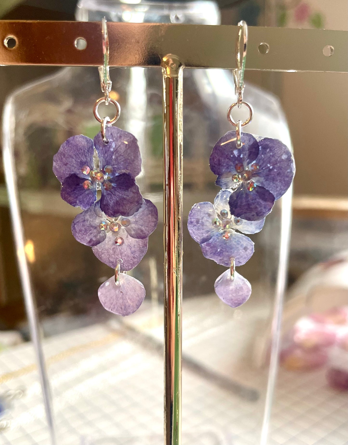 Boucles d’oreilles Hortensia Bleu Fantasia
