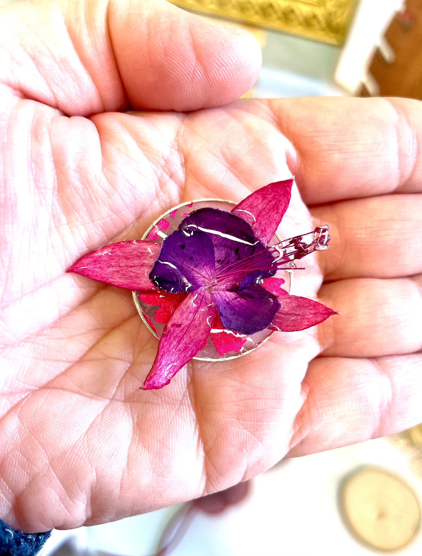 Broche fleur de Fuchsia