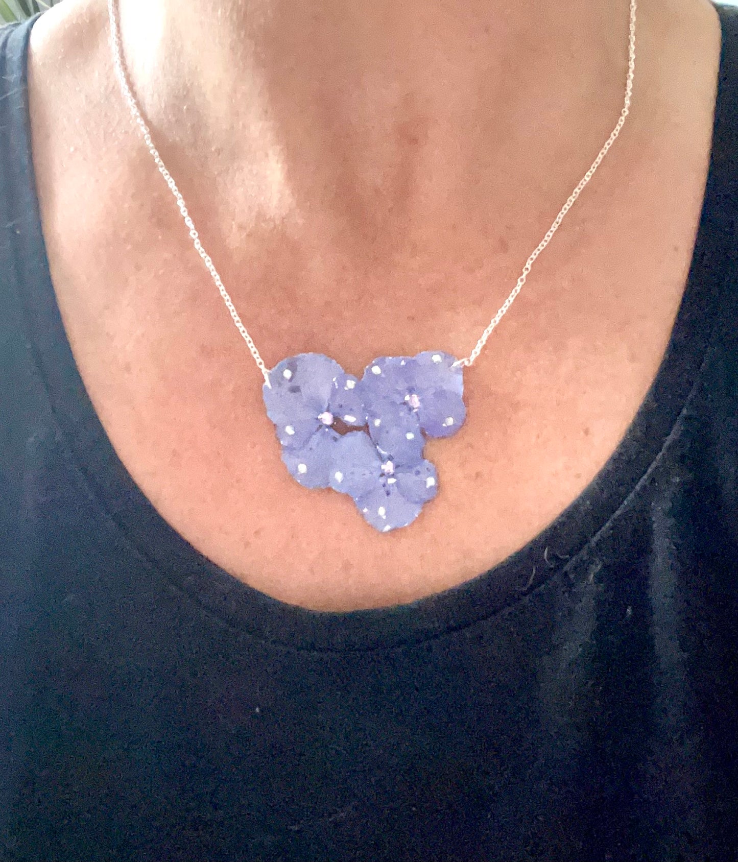 Collier Hortensias bleus Fantasia ✨✨