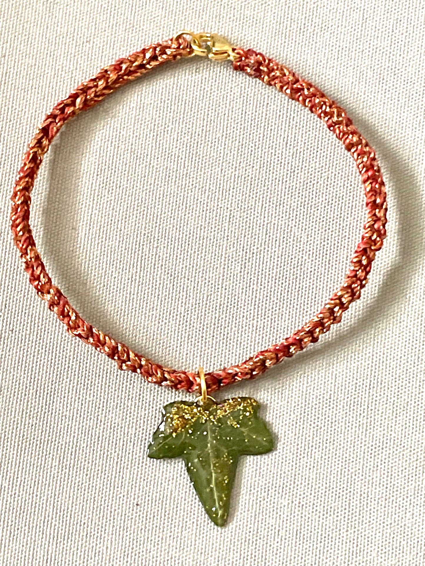 Bracelet cordon fil ciré Lierre