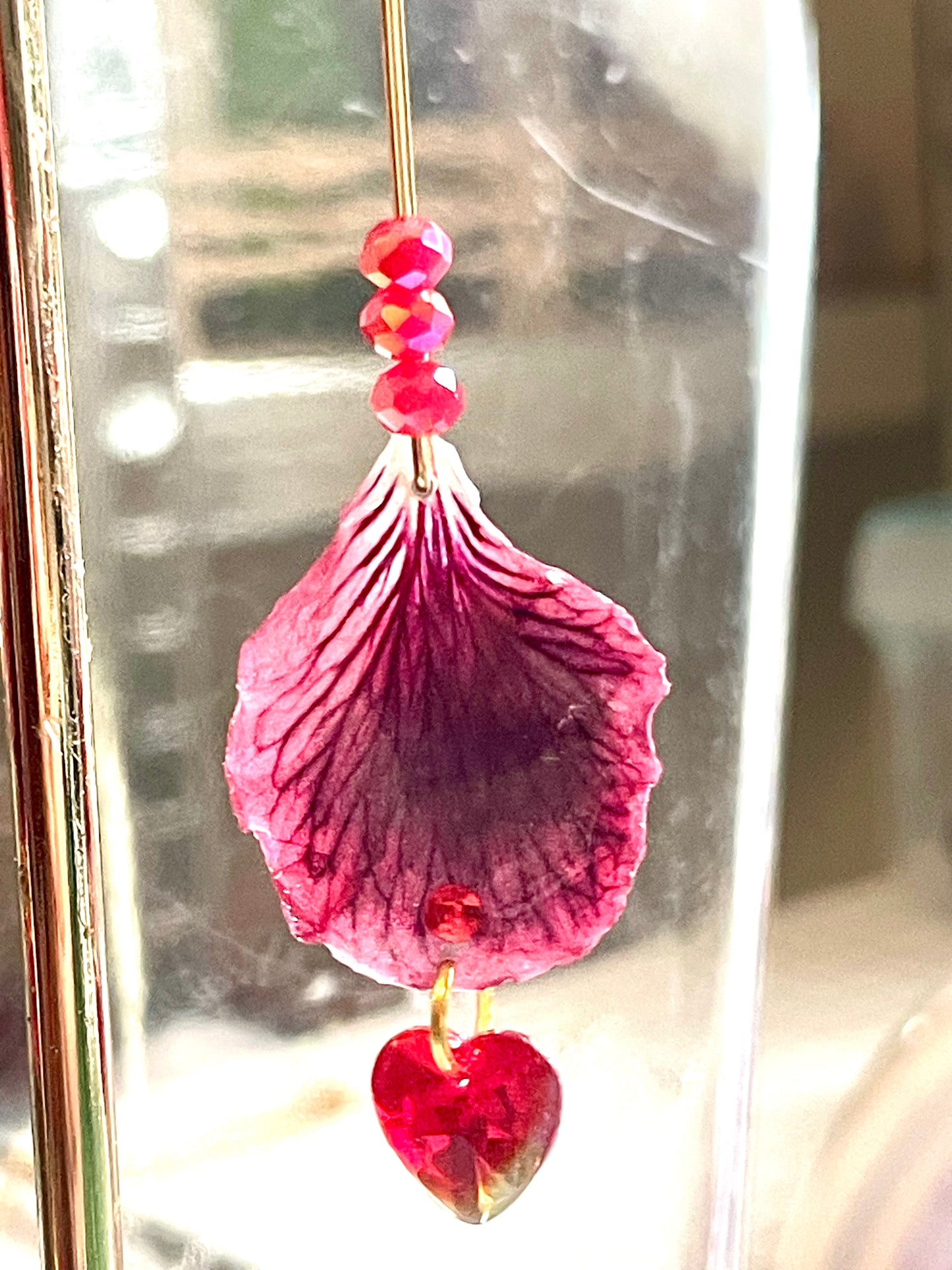 Boucles d’oreilles Pétales de Pélargonium Fantasia