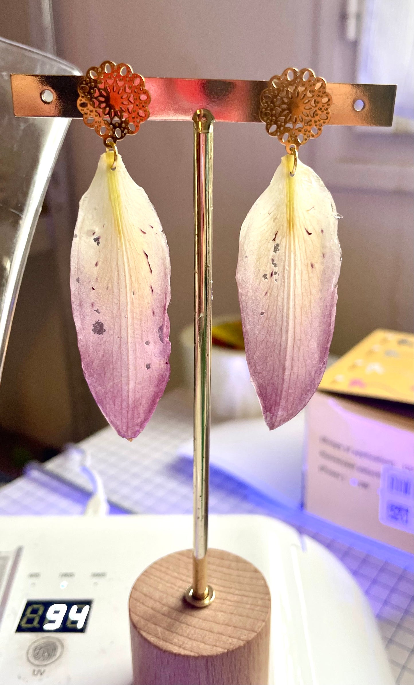 Boucles d’oreilles pétales de Lys