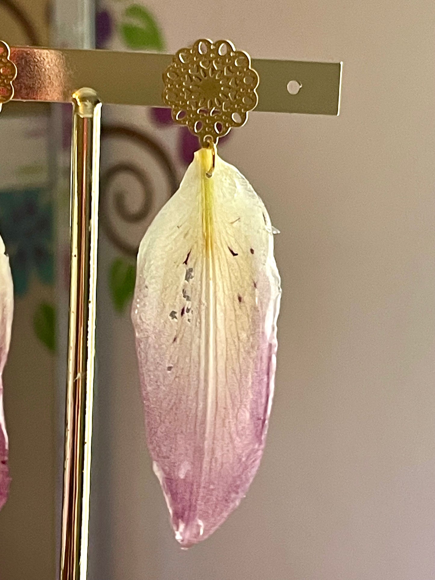 Boucles d’oreilles pétales de Lys