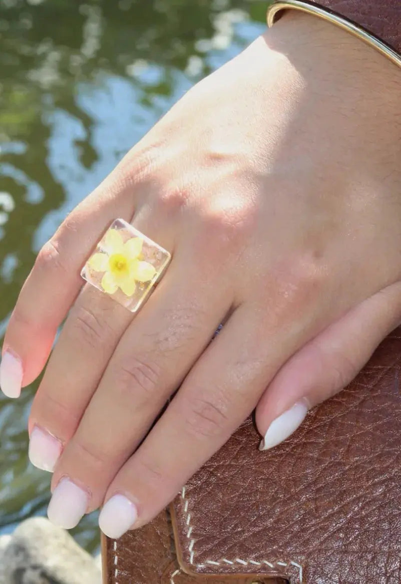 Bagues fleurs naturelles Aux fleurs de Chloé