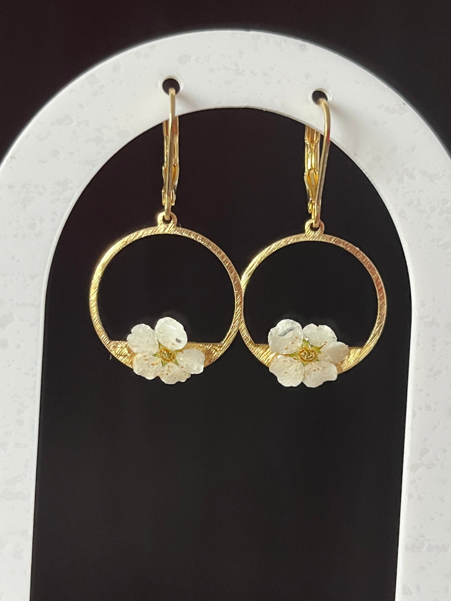 Boucles d’oreilles fleurs séchées naturelles