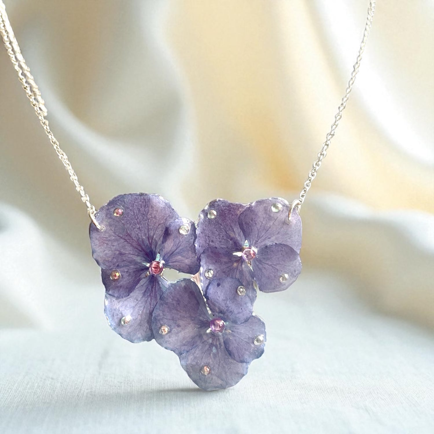 Collection Bijoux fleurs hortensia