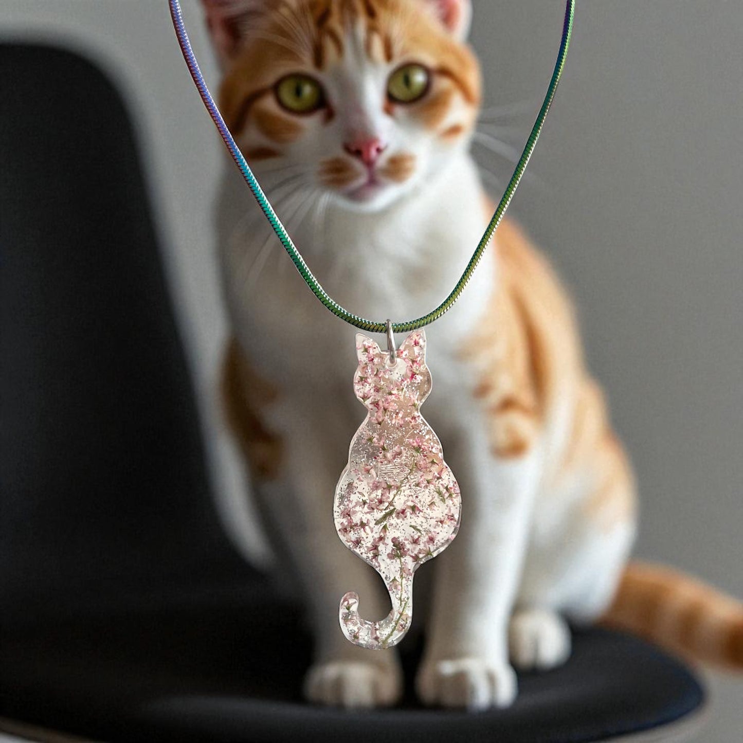 Collier Chat fleurs de Tamaris