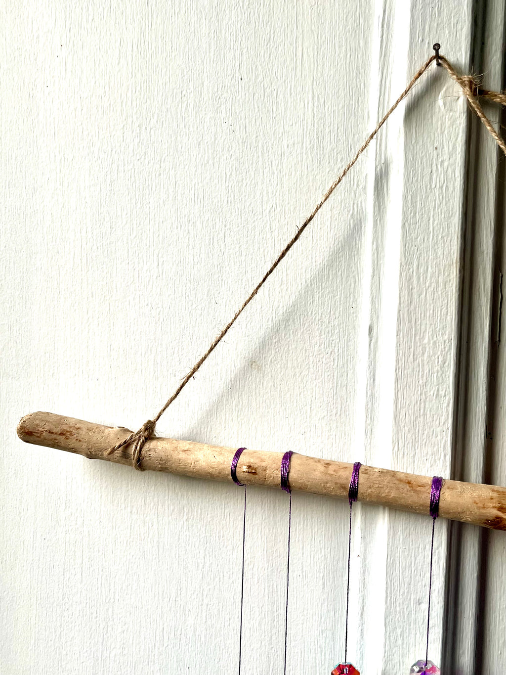 Driftwood and natural flower hanging decoration