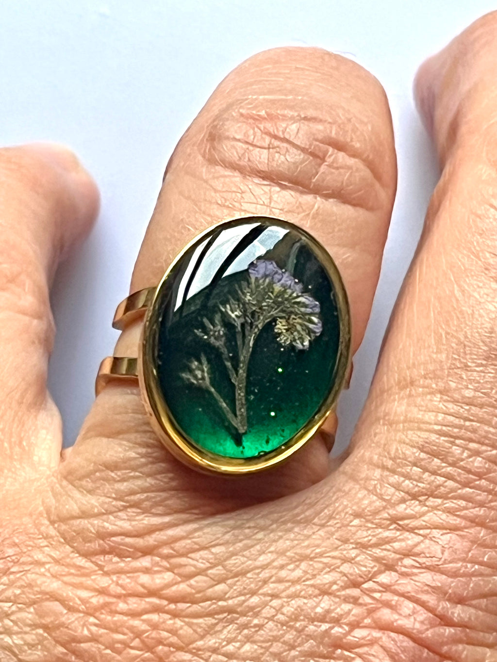 Bague Éclat de Myosotis Fleur naturelle
