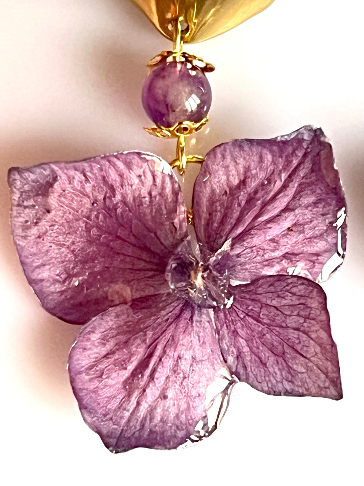 Boucles d’oreilles Hortensia & Améthyste