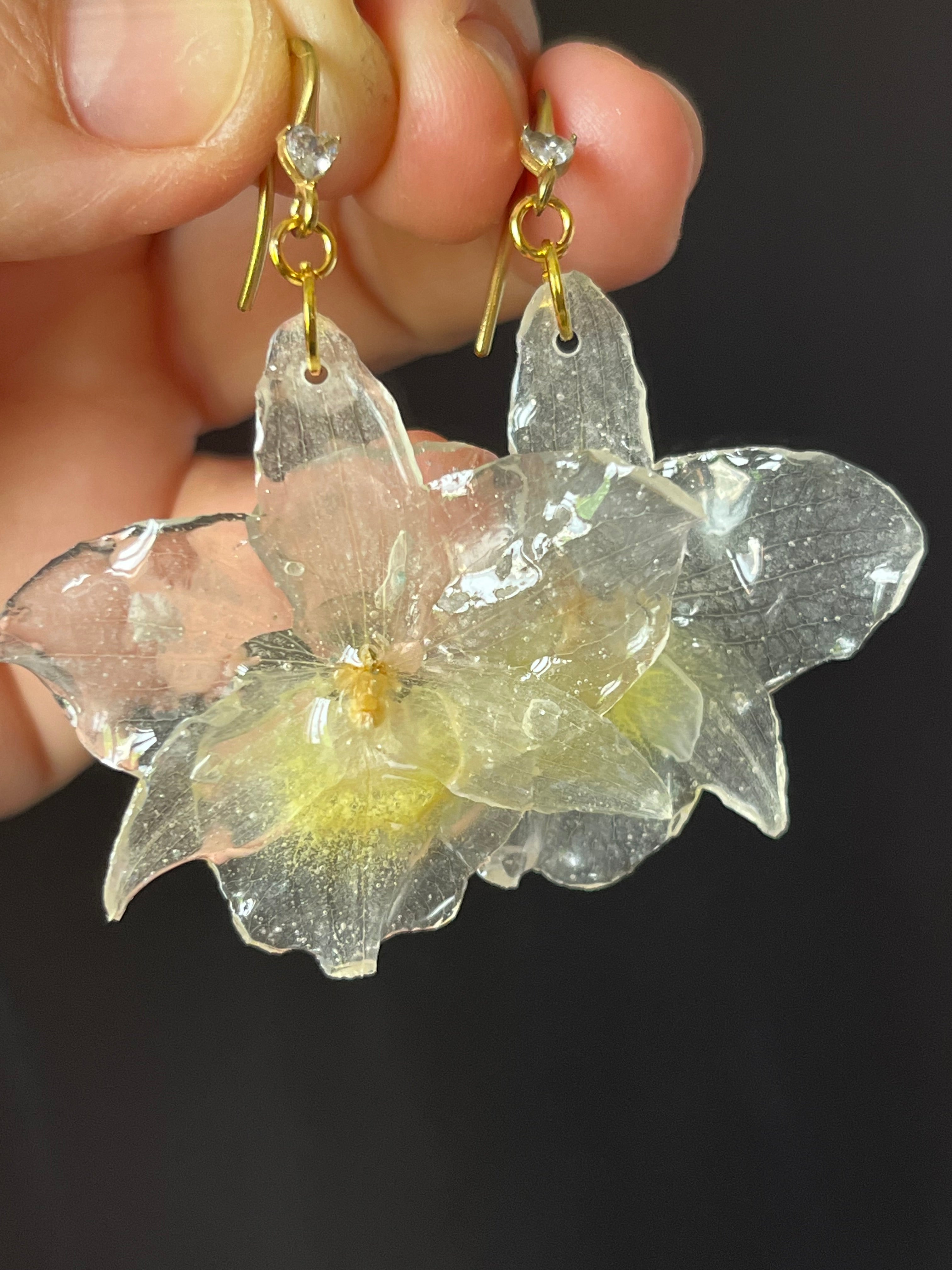 Boucles d’oreilles Orchidées Bambou