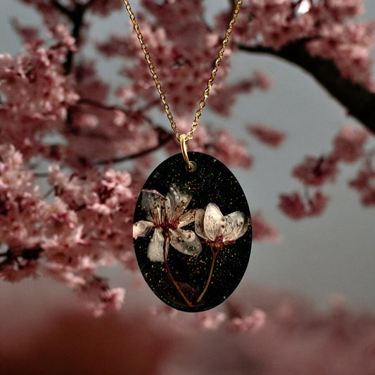 Pendentif fleurs prunier sauvage