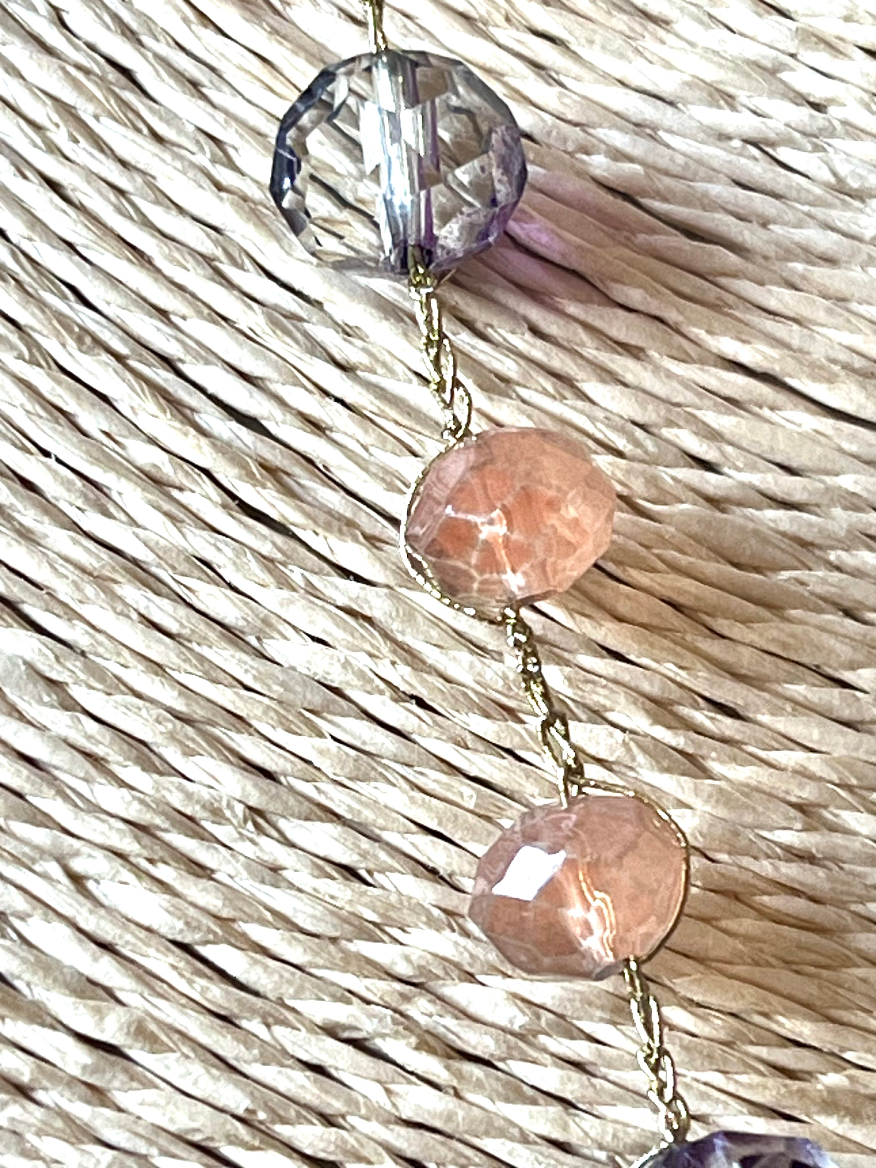 Violet Pansy Flower Necklace – Handmade floral jewelry with a mother-of-pearl bead