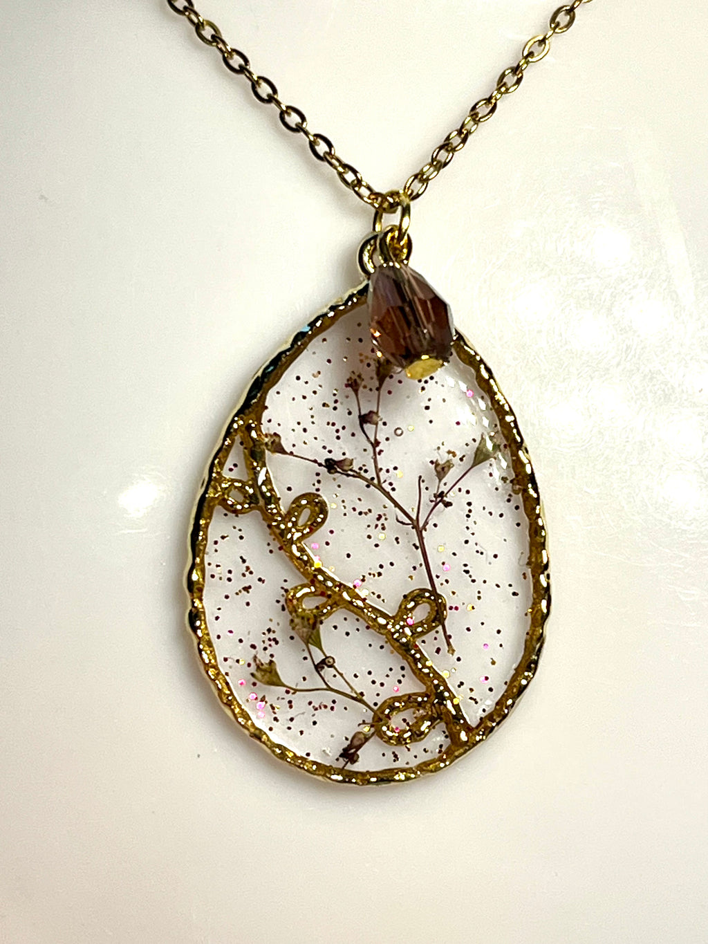 Collier Goutte d’Automne – Fleurs naturelles d’Heuchère