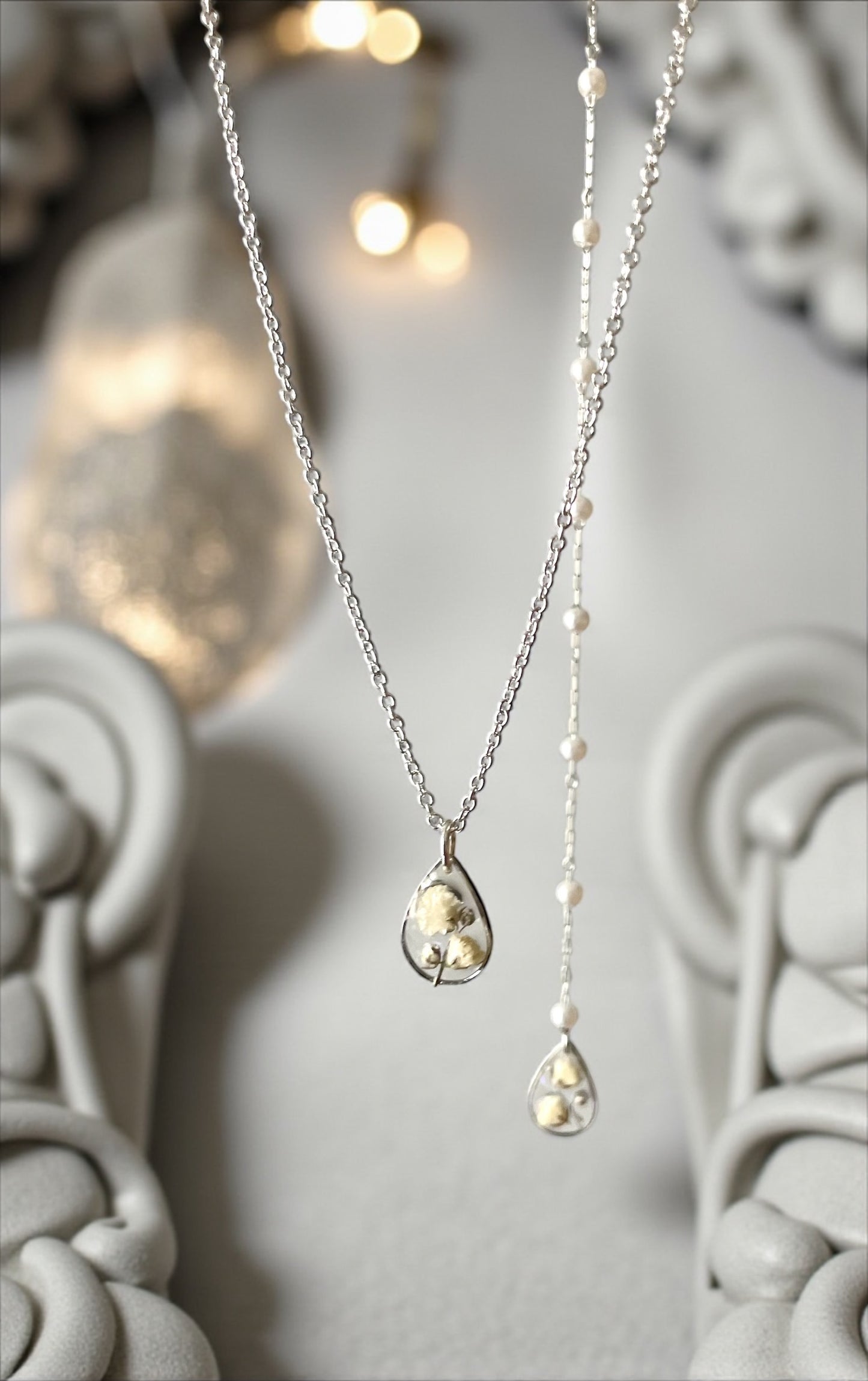 Parure bijoux Gypsophile blanc