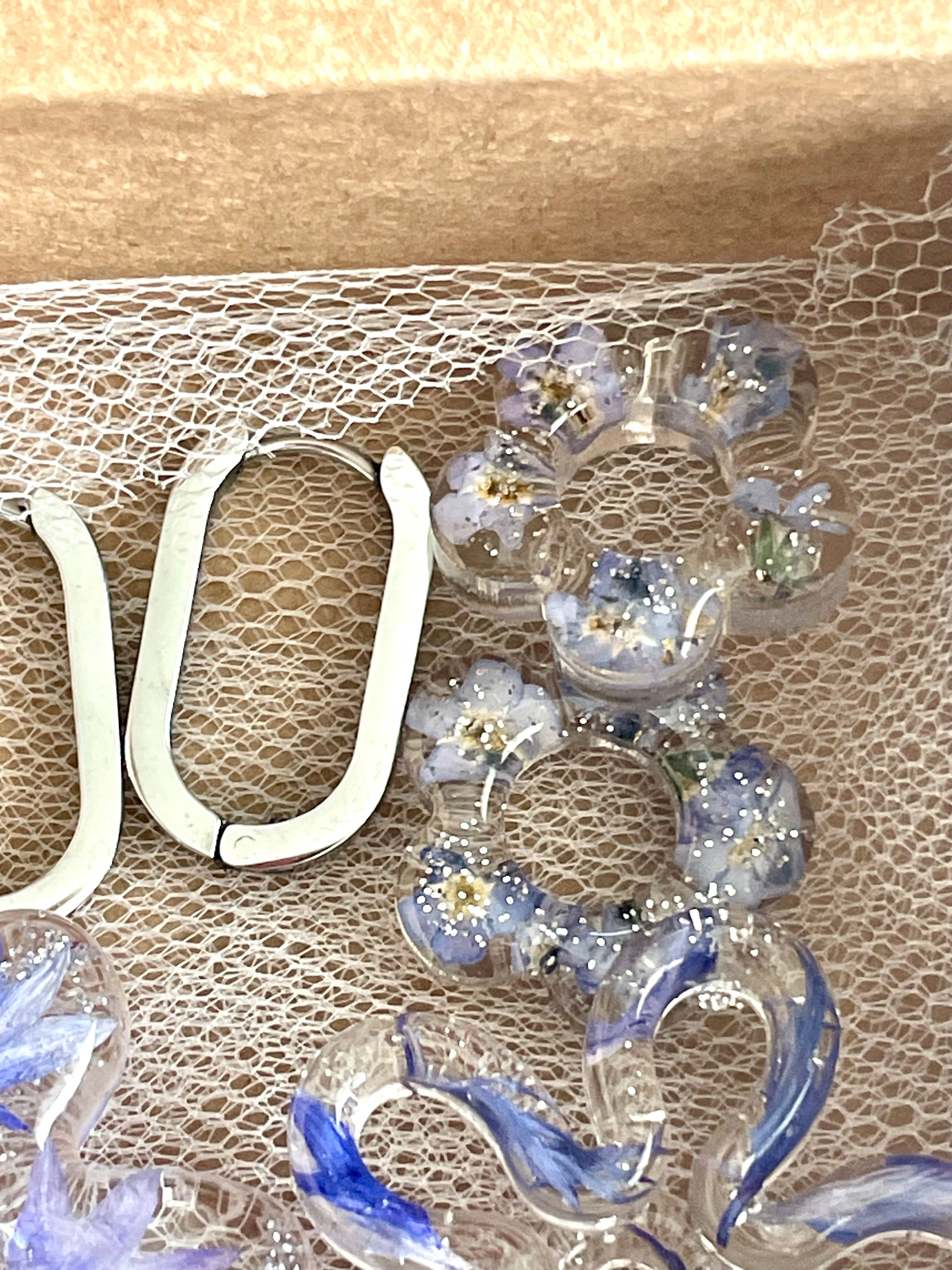 Box bleue pampilles - Aux fleurs de Chloé Box bleue pampilles Boucles d’oreilles Boucles d’oreilles