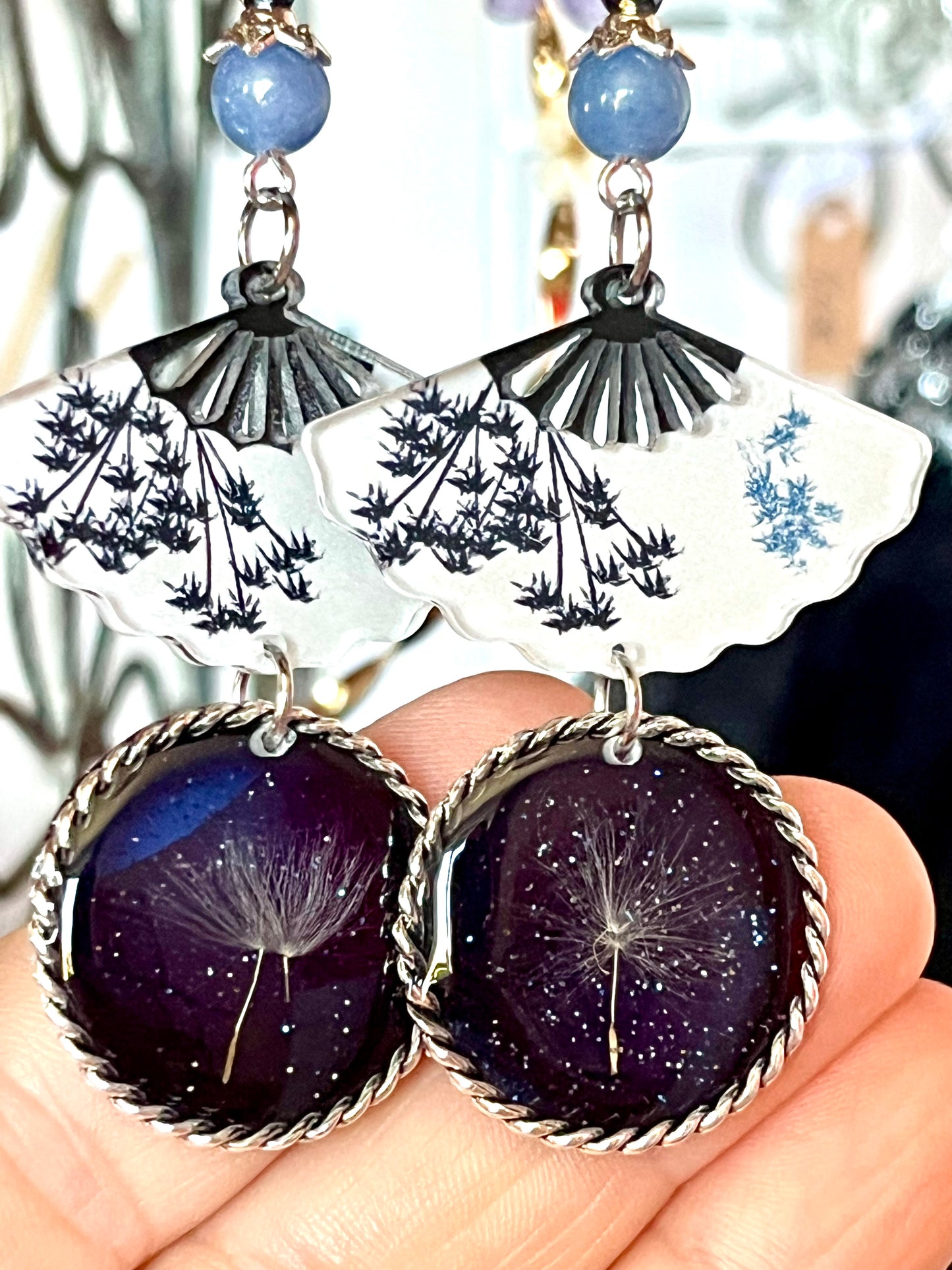 Boucles d’oreilles « Éventail Céleste »