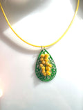 Collier Mimisa & feuille verte