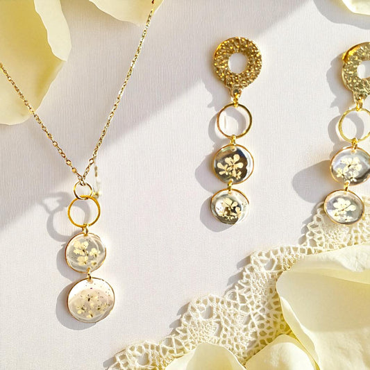 Parure bijoux Fleurs de carotte sauvage