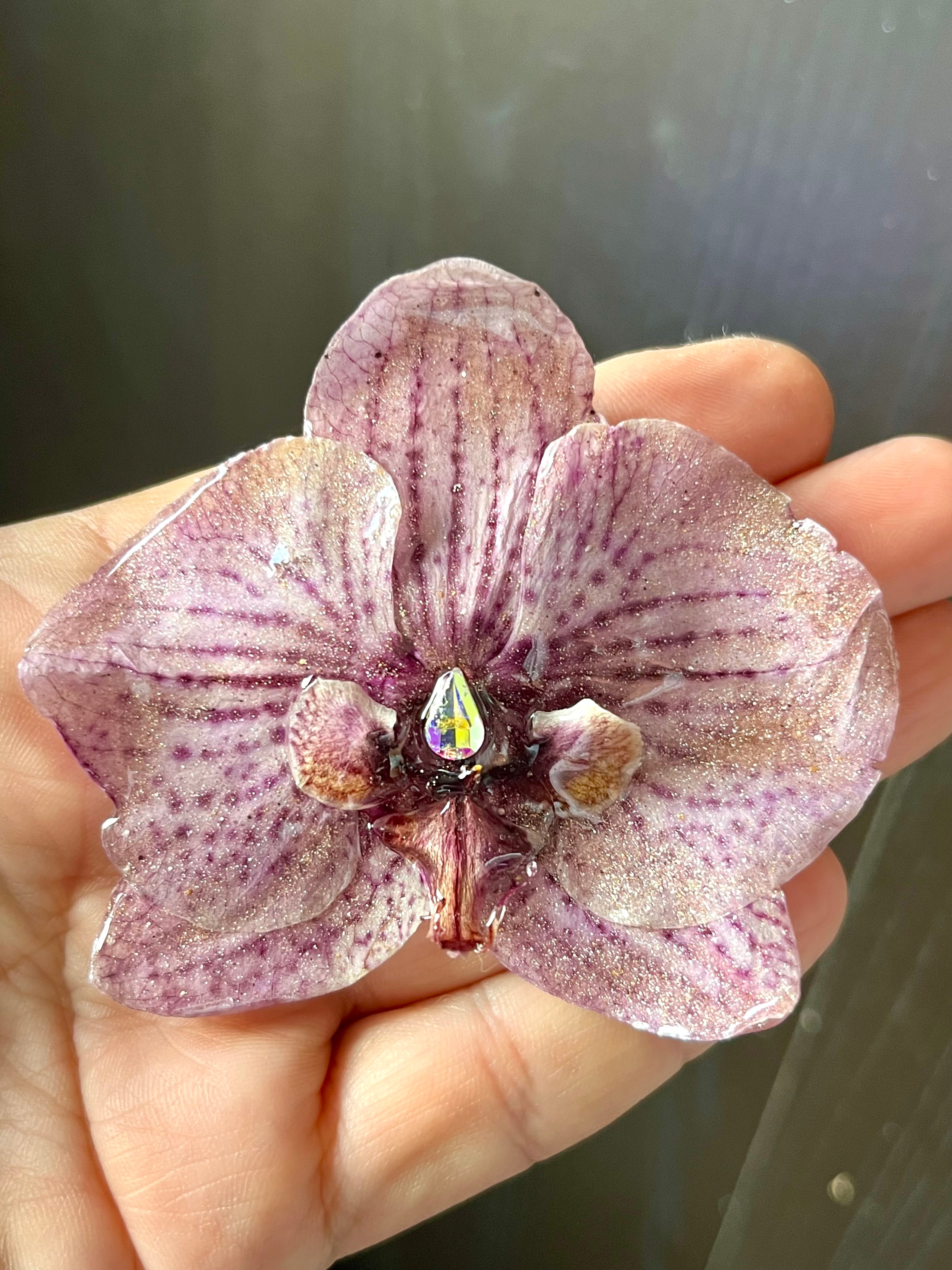 Broche orquidée fleurie