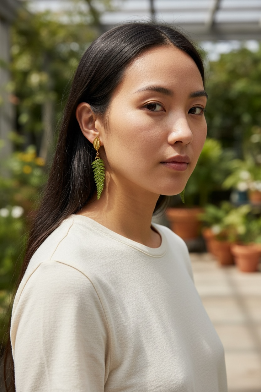 Boucles d’oreilles Fougères