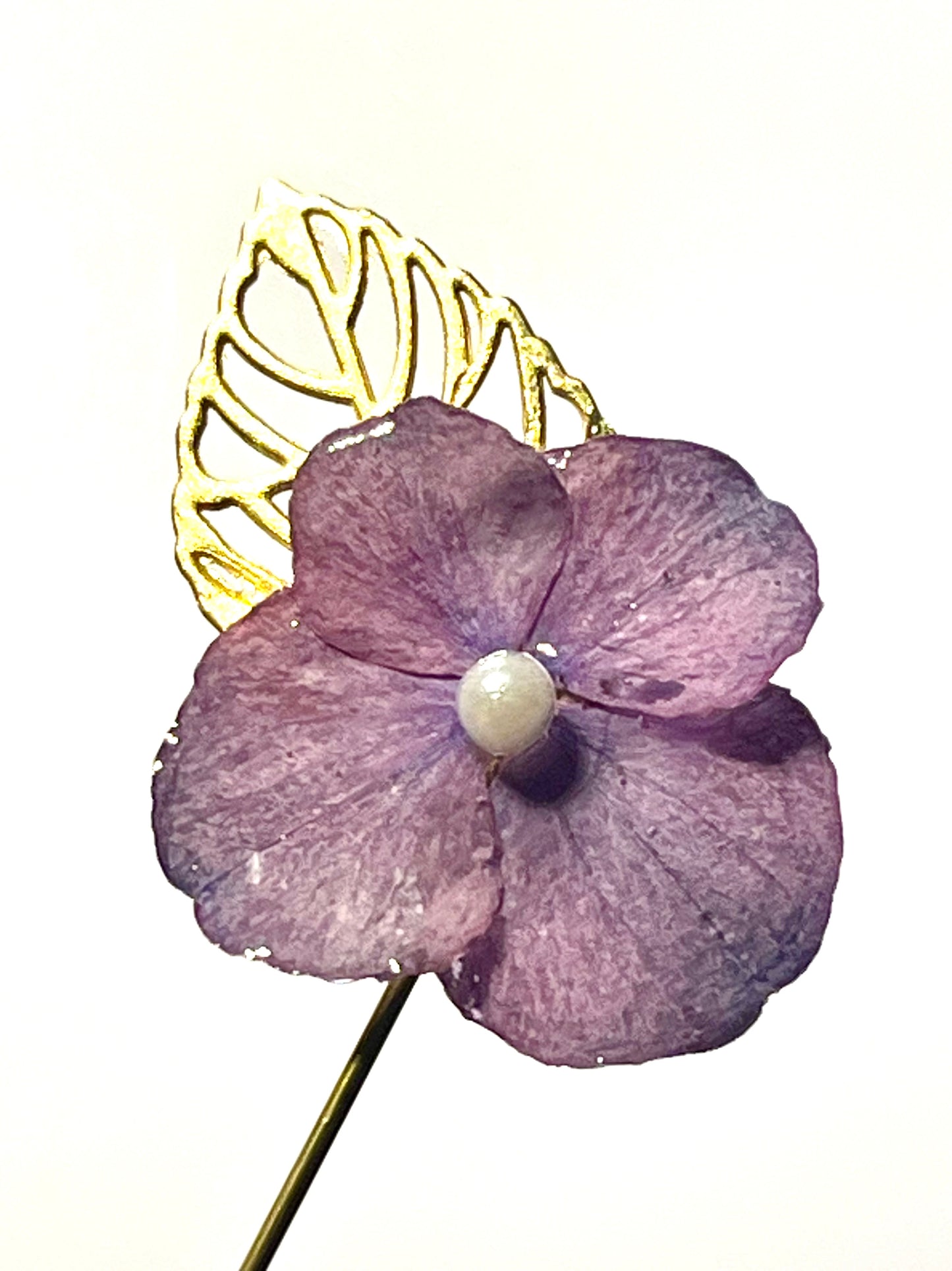 Épingle broche hortensia rose