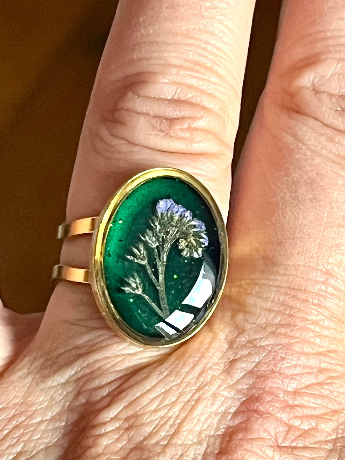 Bague Éclat de Myosotis Fleur naturelle