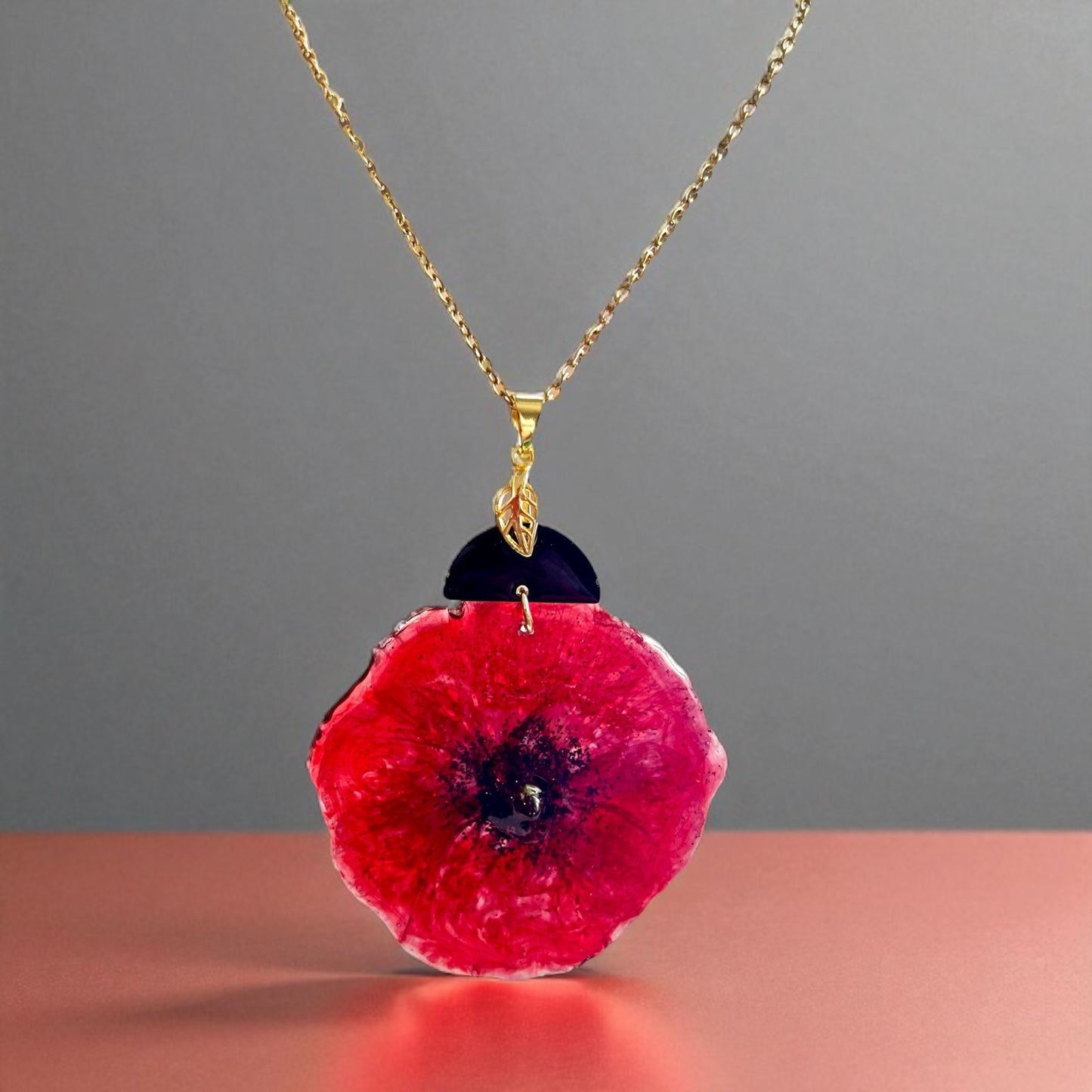 Collier Coquelicot revisité plaqué or