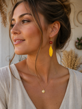 Ohrringe Sonnenblume & Karneol – Handgefertigter floraler Schmuck
